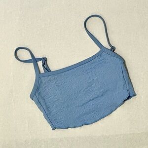 Xhilaration Light Blue Textured Swim Top